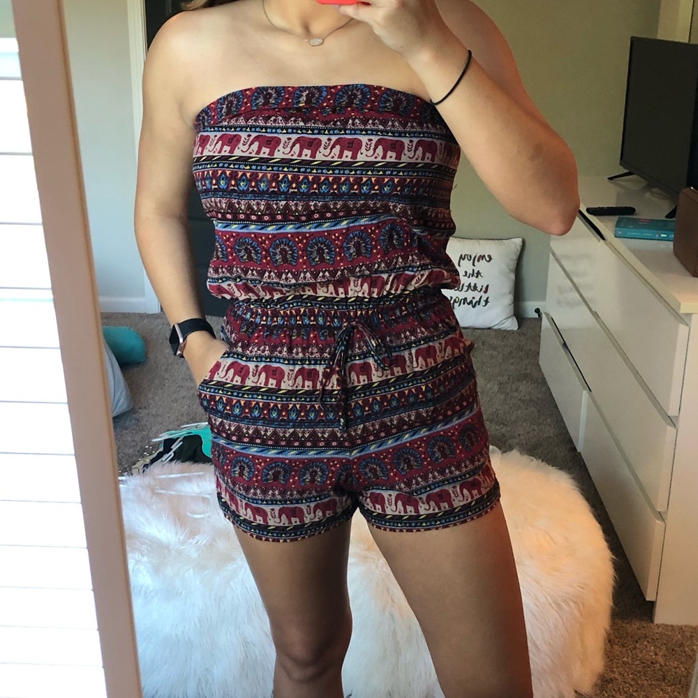 strapless romper